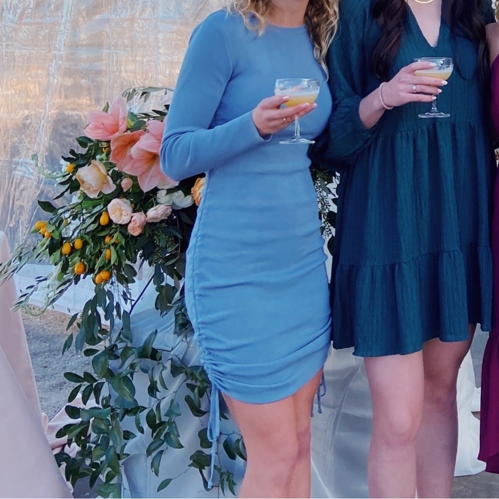 LIONESS | Sz Small | Blue Scrunch Dress